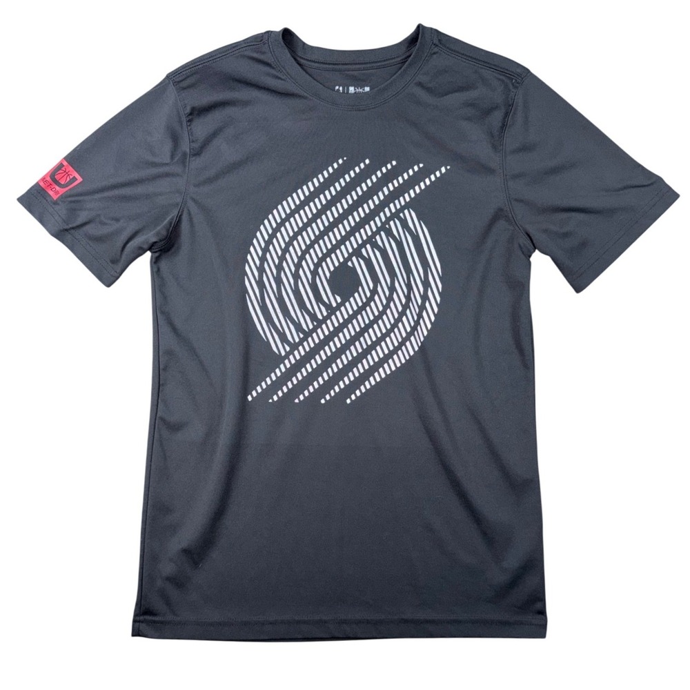 NBA Portland Trail Blazers Men Small Black Net-Dri Performance T-Shirt Logo